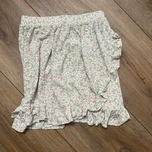 Hippie Rose Asymmetrical Floral Skirt - Green and Pink